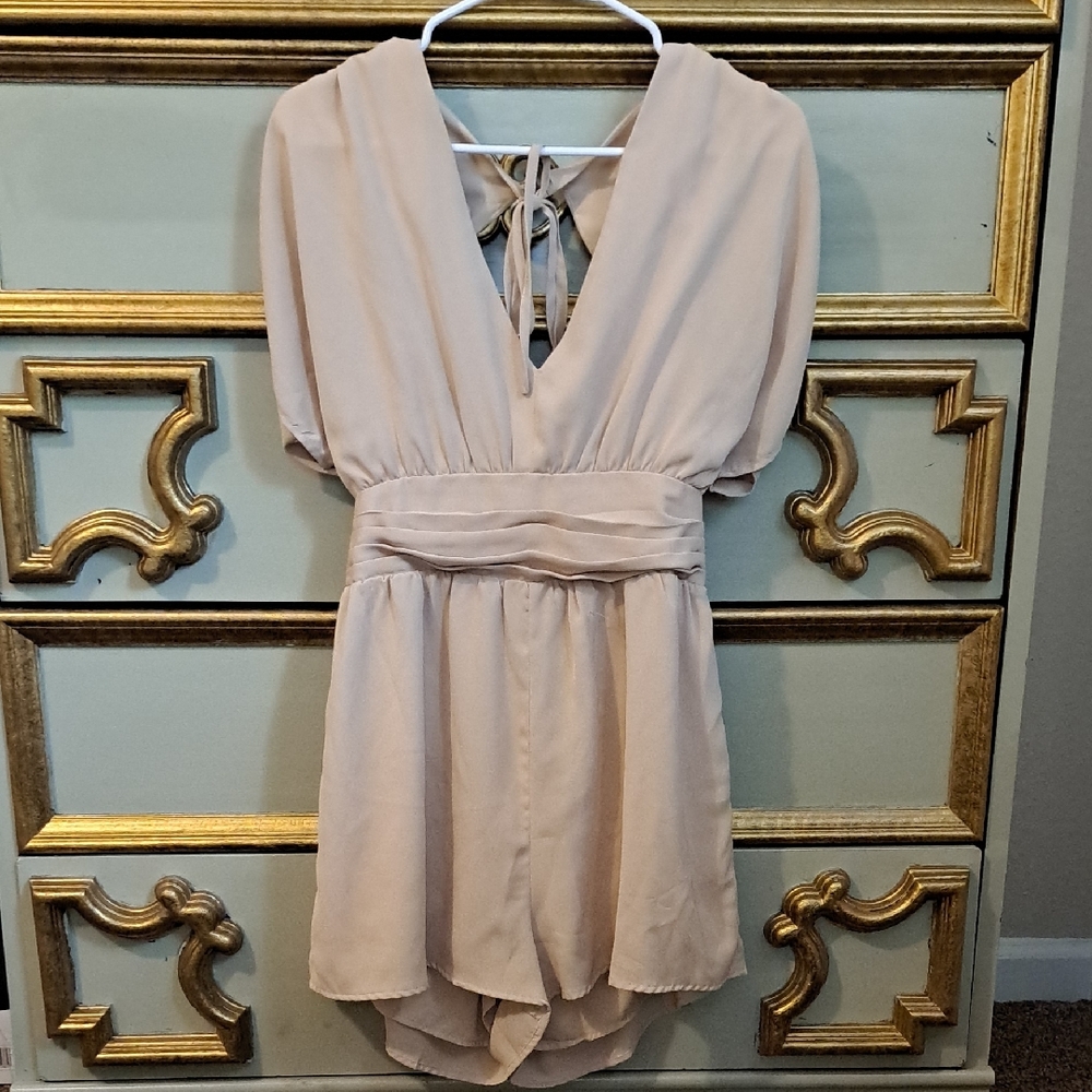Le Lis Beige Cream Women's Romper Shorts